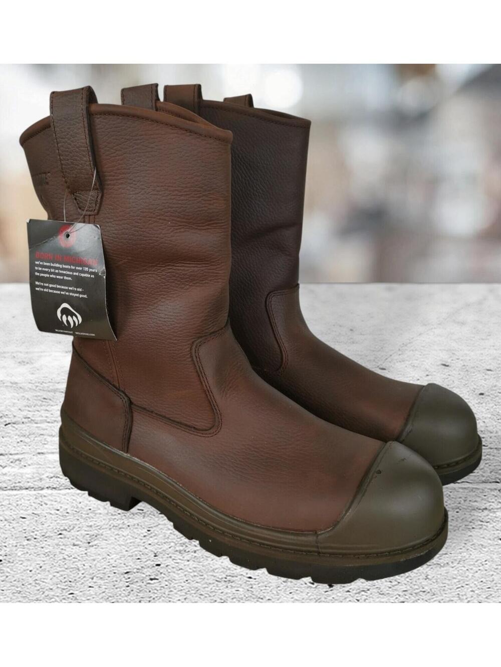 WOLVERINE Men's Crawford WPF Steel Toe Safety Boots, Brown Leather, 13 M, W04664